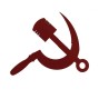 Logo  piston and sickle , red